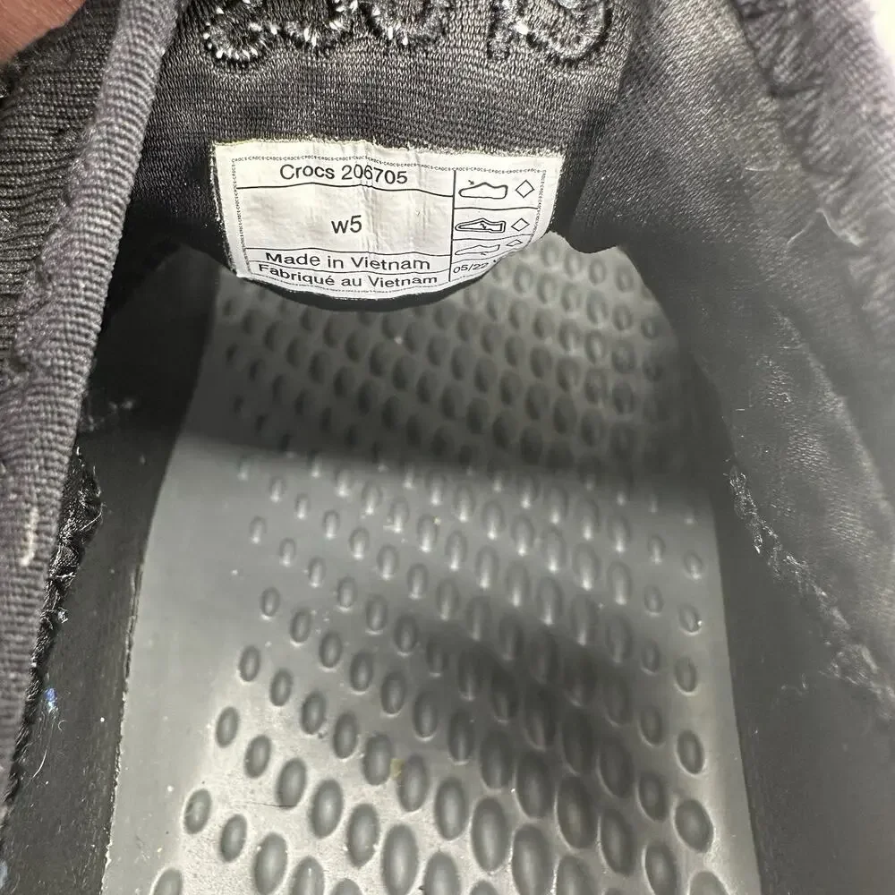 Women's Crocs LiteRide 360 Pacer Sneakers Shoes Black Size 5 US **EXCELLENT** - Picture 8 of 9